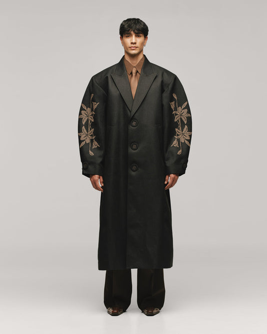Alirio Black Cross-stitch Coat