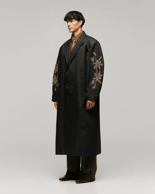 Alirio Black Cross-stitch Coat